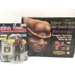 Star Trek, Space talk series carded figure and Deep space nine, Ferengi character headpiece and make
