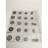 A set of WW1 coins, 2/6 to 3d of George V, dated 1918.