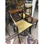 Four chairs including an inlaid carver.