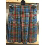 A blue tartan kilt by R.W. Forsyth Ltd.Approx 27"