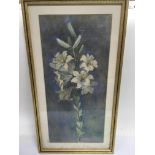 A still life watercolour of flowers by Mary Stevens, approx 23cm x 42cm - NO RESERVE