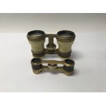 Two pairs of opera glasses together with silver plated trays and oddments various.
