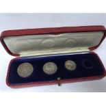 A cased set of maundy money 1942 one coin missing.