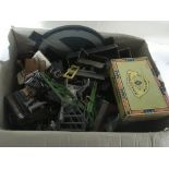 A box of HO/OO, trackside accessories, including buildings etc