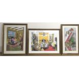 Three original, signed BBC Jackanory TV watercolou