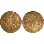 British Coins, James I, second coinage, rose ryal, mm. grapes/escallop (1606-7), crowned figure of