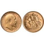World Coins, Australia, Edward VII, half sovereign, 1910S, bare head r., rev. St. George and the