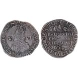 British Coins, Charles I, sixpence, Oxford mint, 1643, crowned bust l., plumes before, VI behind,