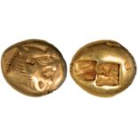 Ancient Coins, Greek, Kings of Lydia, temp. Alyattes-Kroisos, circa 610-546 BC, electrum ⅓ stater or