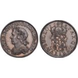 British Coins, Oliver Cromwell, shilling, 1658, by Thomas Simon, laur. and dr. bust l., rev. crowned