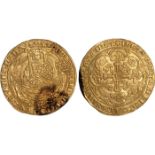 British Coins, Edward III, fourth coinage, treaty period (1361-1369), noble, Calais, king with sword
