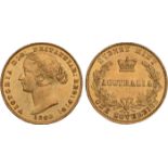 World Coins, Australia, Victoria, sovereign, 1860, Sydney mint, second laur. head l., rev. AUSTRALIA
