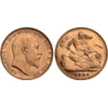 World Coins, Australia, Edward VII, half sovereign, 1904P, bare head r., rev. St. George and the