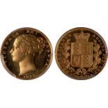World Coins, Australia, Victoria, sovereign, 1880S, young head l., rev. crowned shield of arms