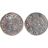 British Coins, Harold I, penny, jewel cross type (c.1036-1038), penny, Cambridge, Aelpig, diademed