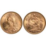 World Coins, Australia, Victoria, sovereign, 1892M, ‘Jubilee’ bust l., rev. St. George and the