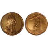 Commemorative Medals, Great Britain, Charles II, gold coronation medallion, 1661, crowned, draped