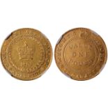 World Coins, Australia, Victoria, Adelaide pound, 1852, type one, central crown above date within