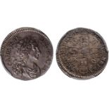 British Coins, Charles II, sixpence, 1678/7, laur. bust r., rev. crowned cruciform shields,
