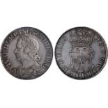 British Coins, Oliver Cromwell, crown, 1658/7, by Thomas Simon, laureate draped bust l, rev. crowned