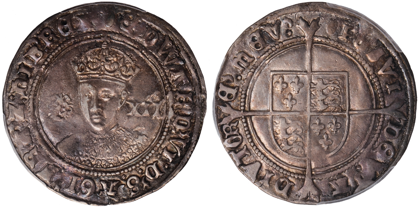 British Coins, Edward VI, fine silver coinage, shilling, mm. tun (1551-1553), crowned bust facing