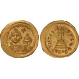 Ancient Coins, Byzantine, Heraclius and Heraclius Constantine (613-641), gold solidus,