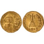 Ancient Coins, Byzantine, Constans II and Constantine IV (654-668), gold solidus, Constantinople,