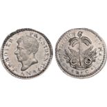 World Coins, Haiti, Republic, 12 centimes, An 24 (1827), national arms, rev. bare head l. (KM.19),