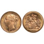World Coins, Australia, Victoria, sovereign, 1887M, young head l., M below, WW complete in broad