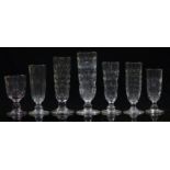 Seven 19thC and later clear cut glass vases or large goblets some in matching patterns, largest 23cm