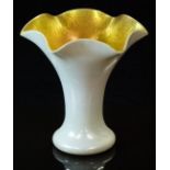 Frederick Carder for Steuben Gold Aurene glass vase with white exterior, 20.5cm tall