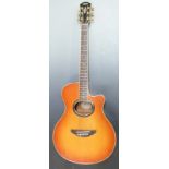 Yamaha APX-7A semi-acoustic guitar, sunburst lacquered finish and oval sound hole with mother of