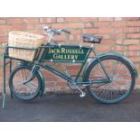 Raleigh tradesman's bicycle in Jack Russell Gallery livery with Dunlop leather saddle purchased by