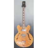 Peerless 'Songbird' semi acoustic guitar, serial no PE0905063, in blonde lacquered finish, in