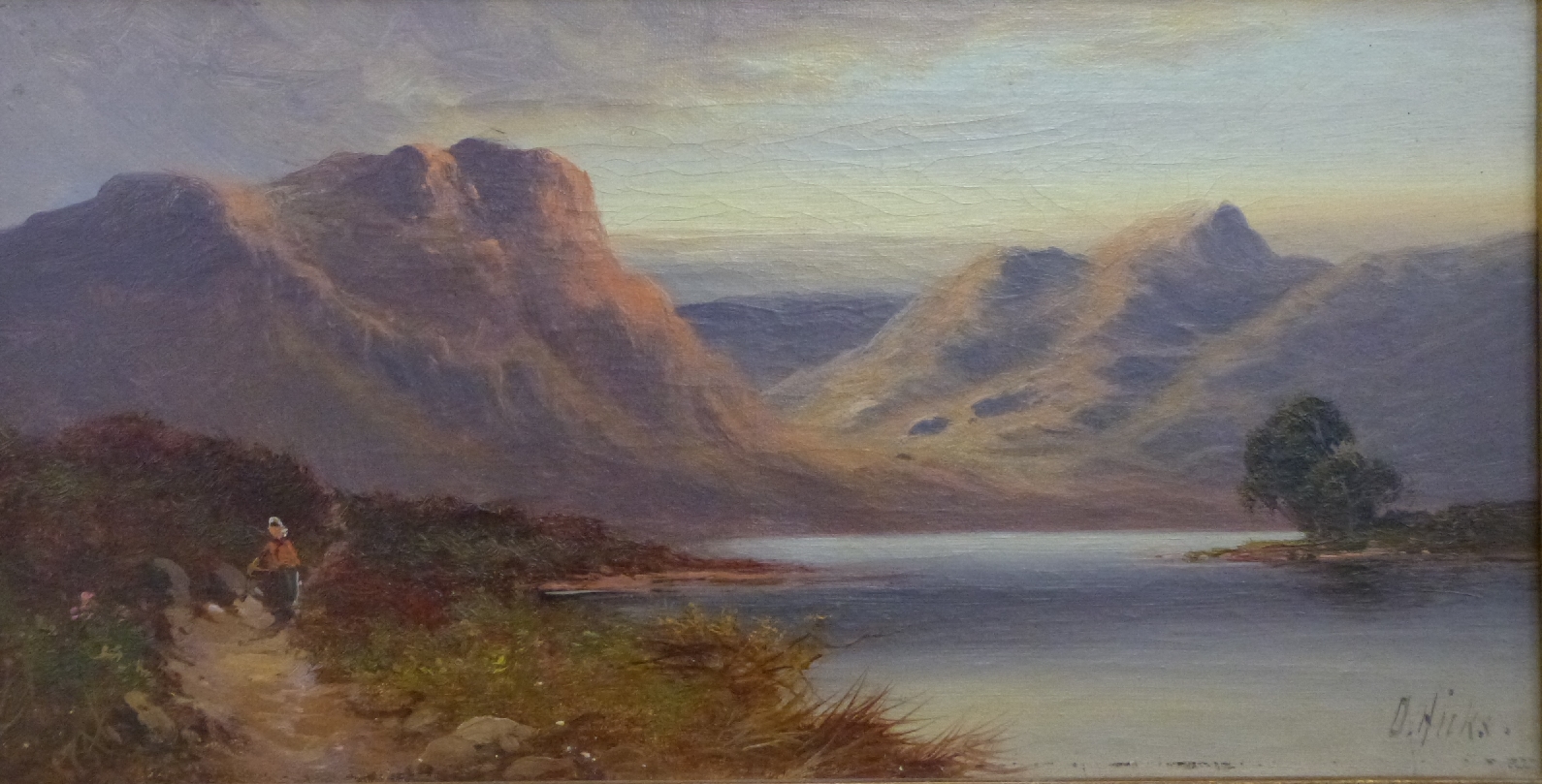 David Hicks (active 1885-1890) pair of oils on canvas, Highland loch and mountain scenes, each 20 - Image 6 of 9