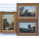 G.Mace three late 19th/early 20thC  oil on board countryside scenes including two of cottages