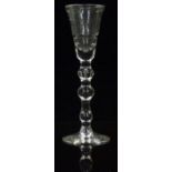 Mike Hunter Twists Glass clear drinking glass with controlled bubble knopped stem and three stage