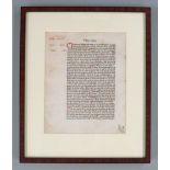 [Caxton Printing] William Caxton First Edition Leaf from Higden’s Polychronicon printed at