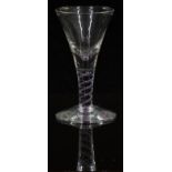 Mike Hunter Twists Glass clear drinking glass with white twist surrounding red and blue twist core
