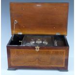 Barnett Henry Abrahams late 19th century 10 air bells in view musical box playing on a 35 tooth comb