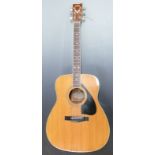 Yamaha FG-450-S acoustic guitar fitted with six steel strings, decorative mother of pearl insets
