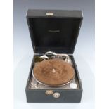 Brunswick c1930s wind up portable gramophone