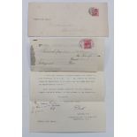 British Antarctic Expedition, 1910 typed and handwritten receipt addressed to Captain Rosser for £2.