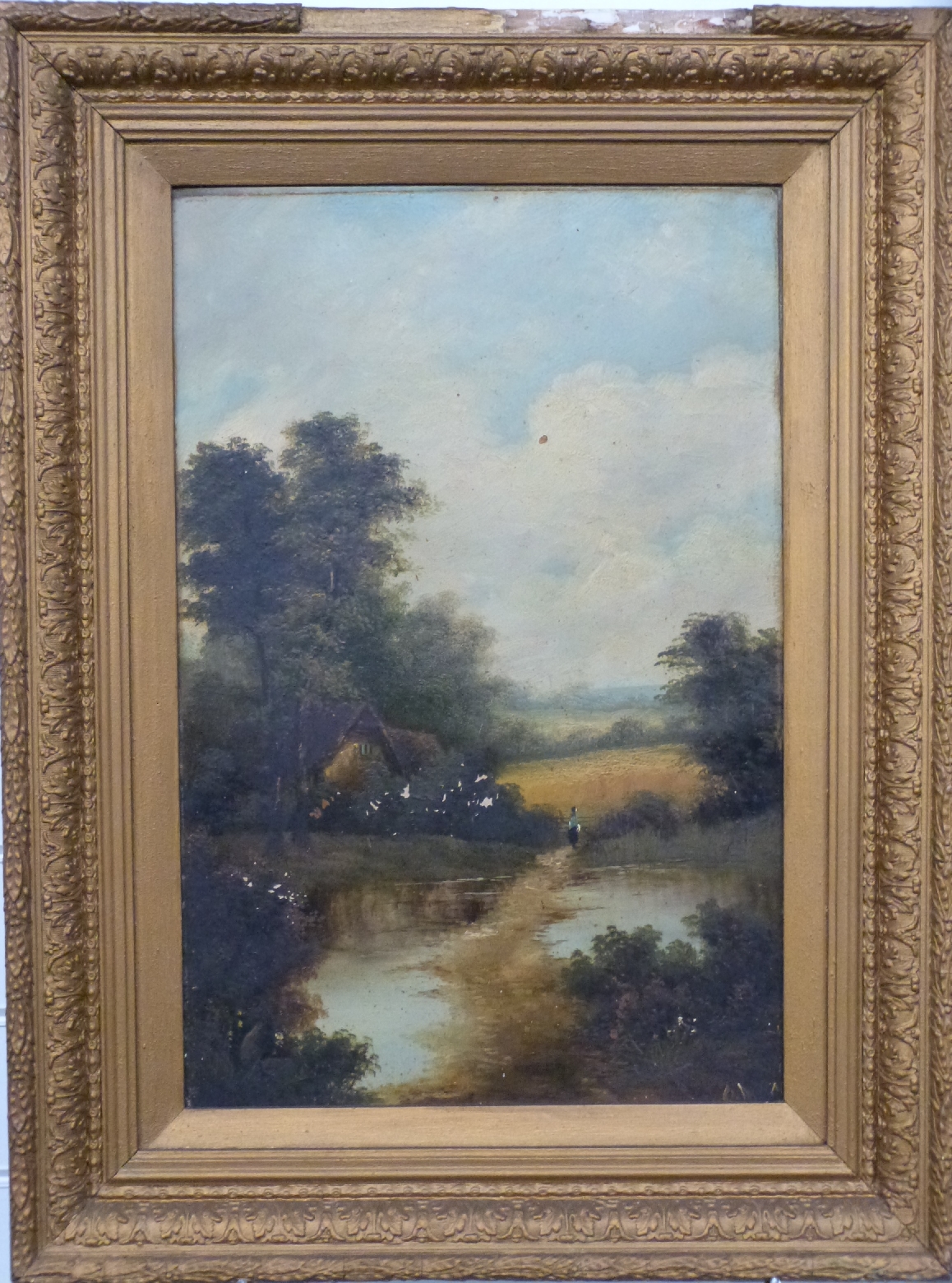 G.Mace three late 19th/early 20thC  oil on board countryside scenes including two of cottages - Image 9 of 10