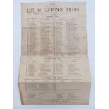 1891 List of Licensed Pilots for the Port of Cardiff and the Bristol Channel including Rosser,