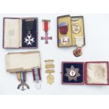 Collection of hallmarked silver and enamel Masonic and other medals, some cased including Masonic