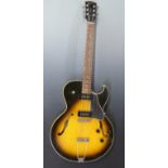 Gibson ES135 1996 electric guitar with P100 humbucking pickups and Grover machine head tuners, flame