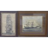 Two Victorian sailing-related prints including Maquarie late Melbourne built 1875, 56 x 33cm all