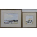 Two David Gapper watercolours of Somerset one The Toll House, Stanton Drew, 20 x 18cm, the other