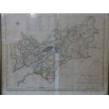 E.Sudlow Georgian map of the counties of Gloucester and Monmouth dated 1786, together with two